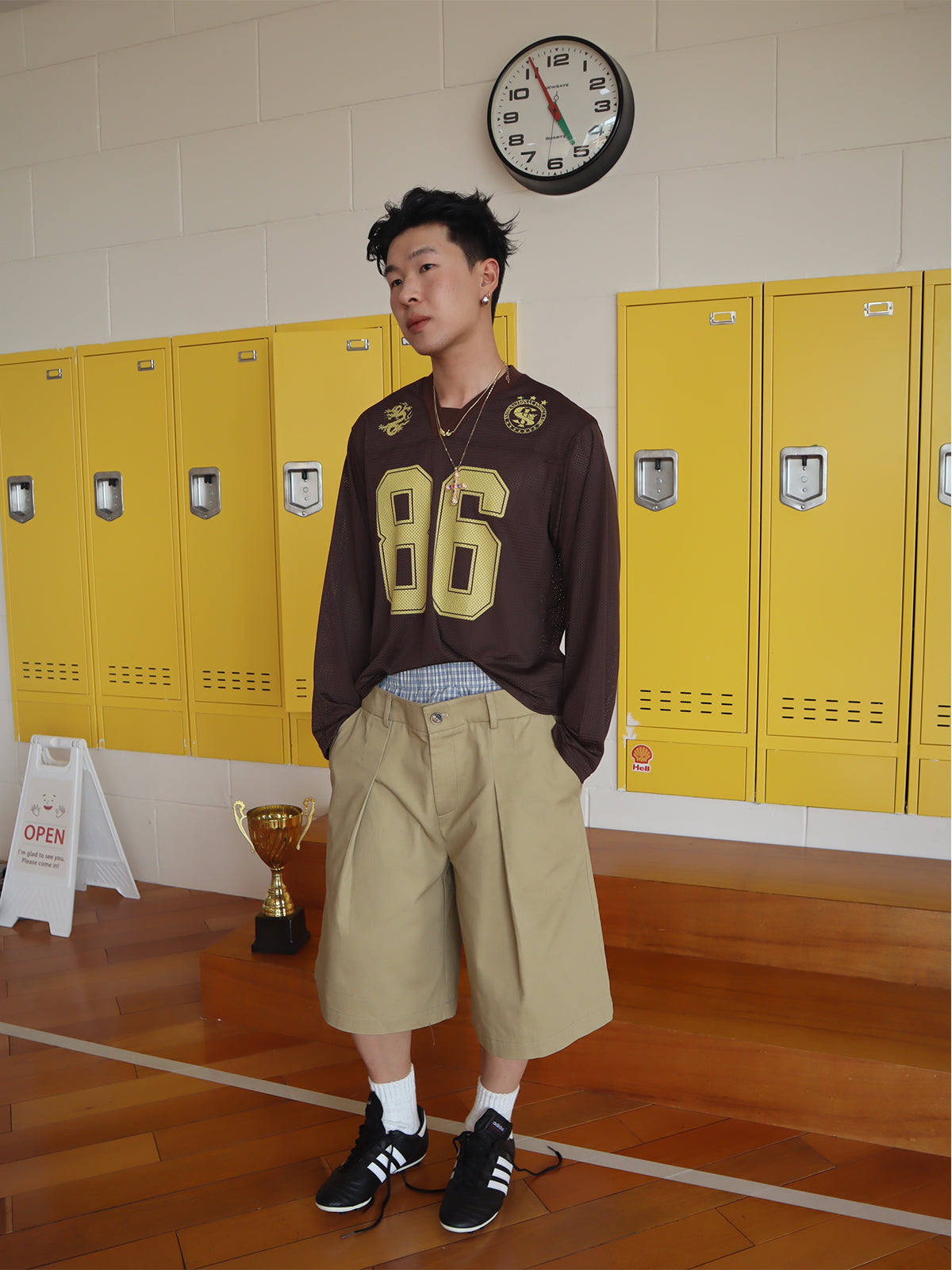 American Vintage Double-Waistband Loose-Fitting Cargo Wide-Leg Cropped Pants for Men & Women
