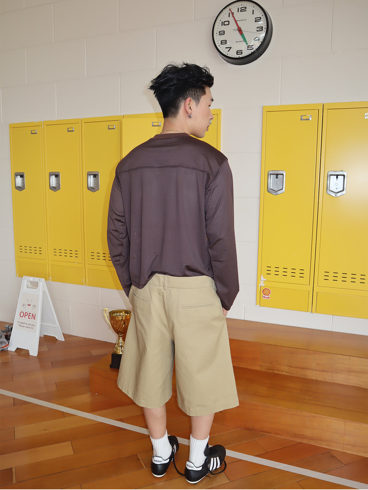 American Vintage Double-Waistband Loose-Fitting Cargo Wide-Leg Cropped Pants for Men & Women