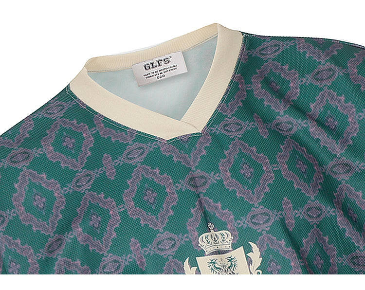 Oversize Casual thin ”Always Strive“ Retro Crest Jersey men's and women's versatile short-sleeved shirts