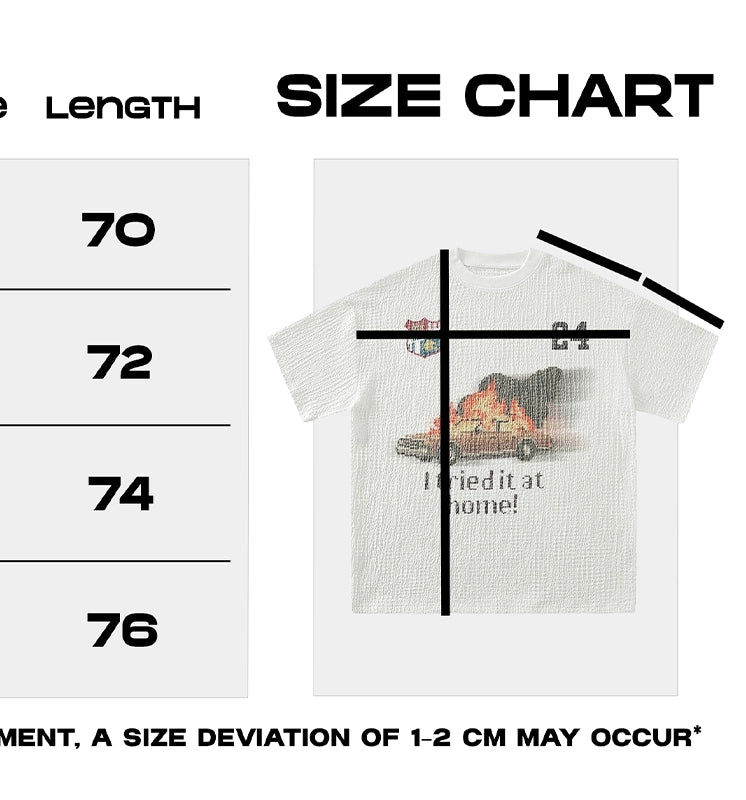 Smoked Up Car Street-Wear Print Versatile Slouchy Short-Sleeved top bf for Men & Women