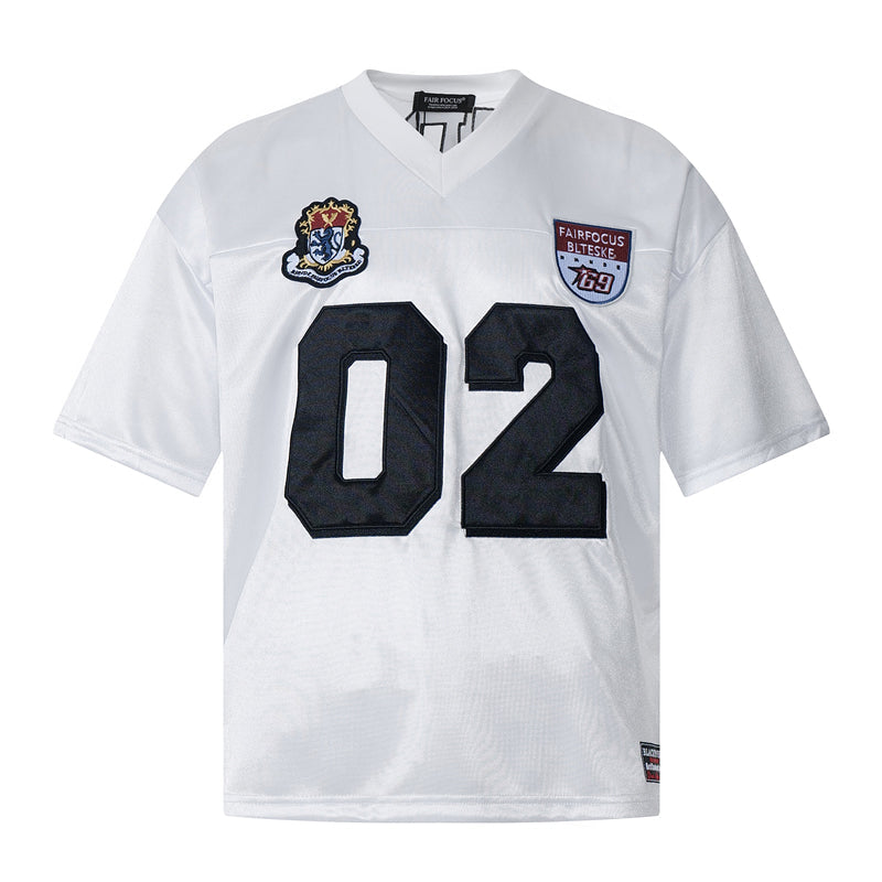 LIMITED EDITION – “02” Oversized Street V-Neck Jersey for Men & Women
